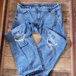 Blue Distressed Women's Jeans